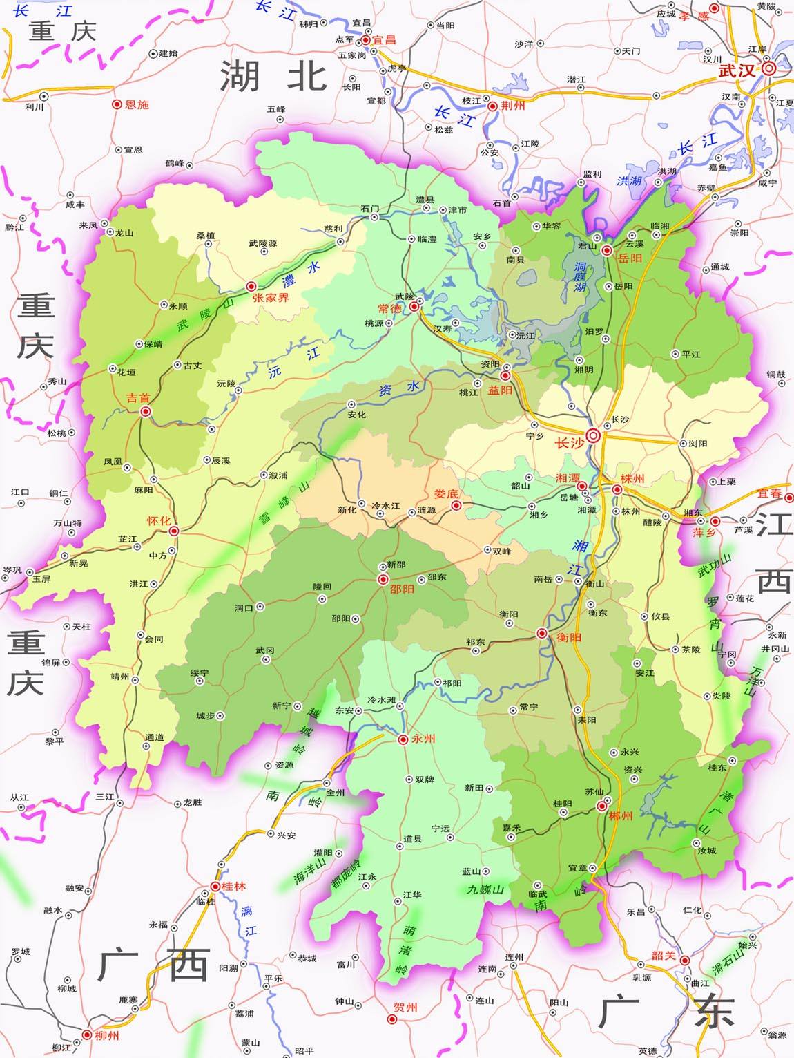 湖南省的十四个地区