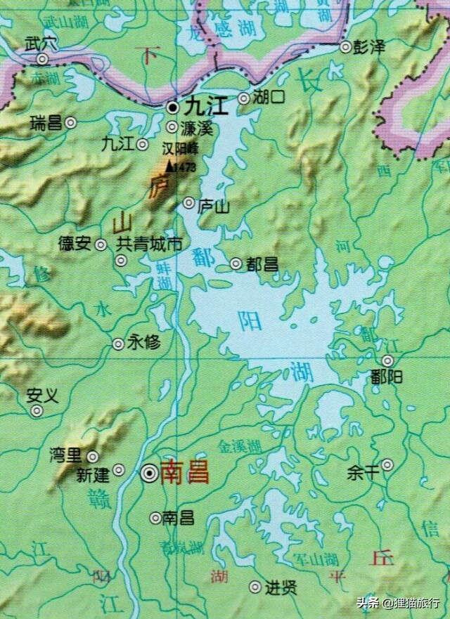 江西鄱阳湖划界，属于南昌市、上饶市、九江市
