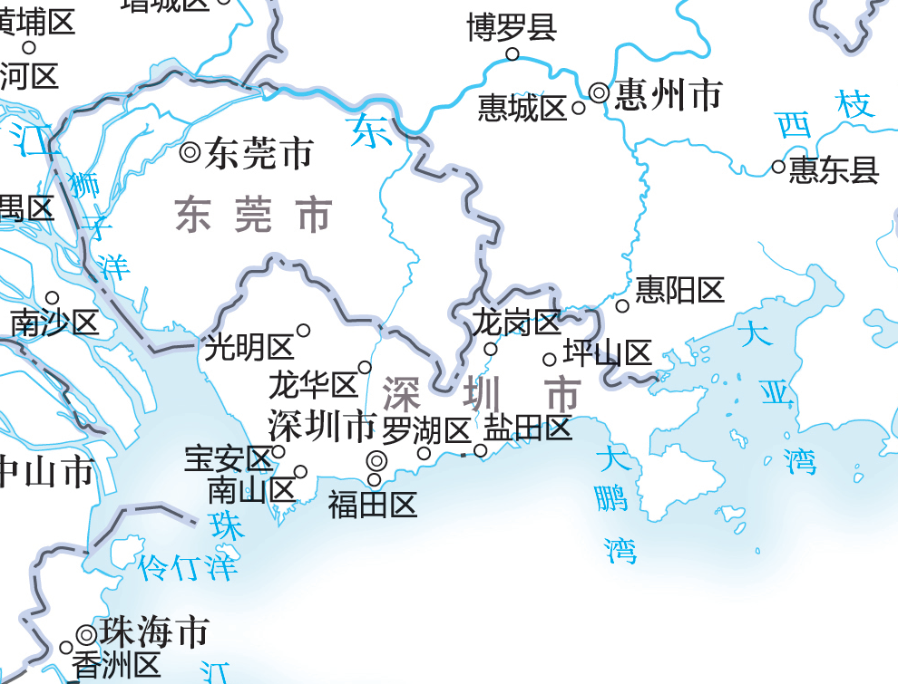 惠阳地区曾经管辖深圳、东莞、惠州、河源、汕尾、增城